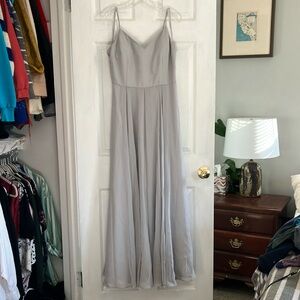 Elegant Gray Spaghetti Strap Dress